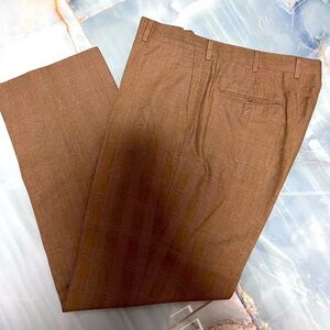 Brooks Brothers 346 Mens Fitzgerald Chino Pants Straight Flat Front Brown 38X30